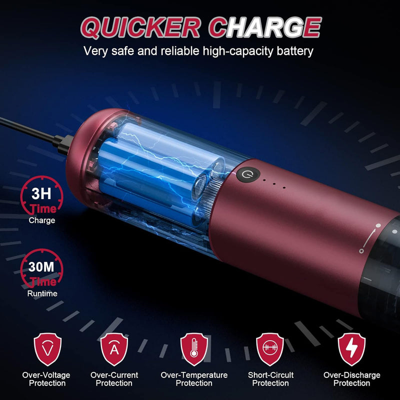 EQUIPD Mini Handheld Vacuum Cleaner, 16000PA Powerful Suction,USB Charging, Keyboard Cleaner, Cordless Vacuum for Car Home and Office, Red（P12）