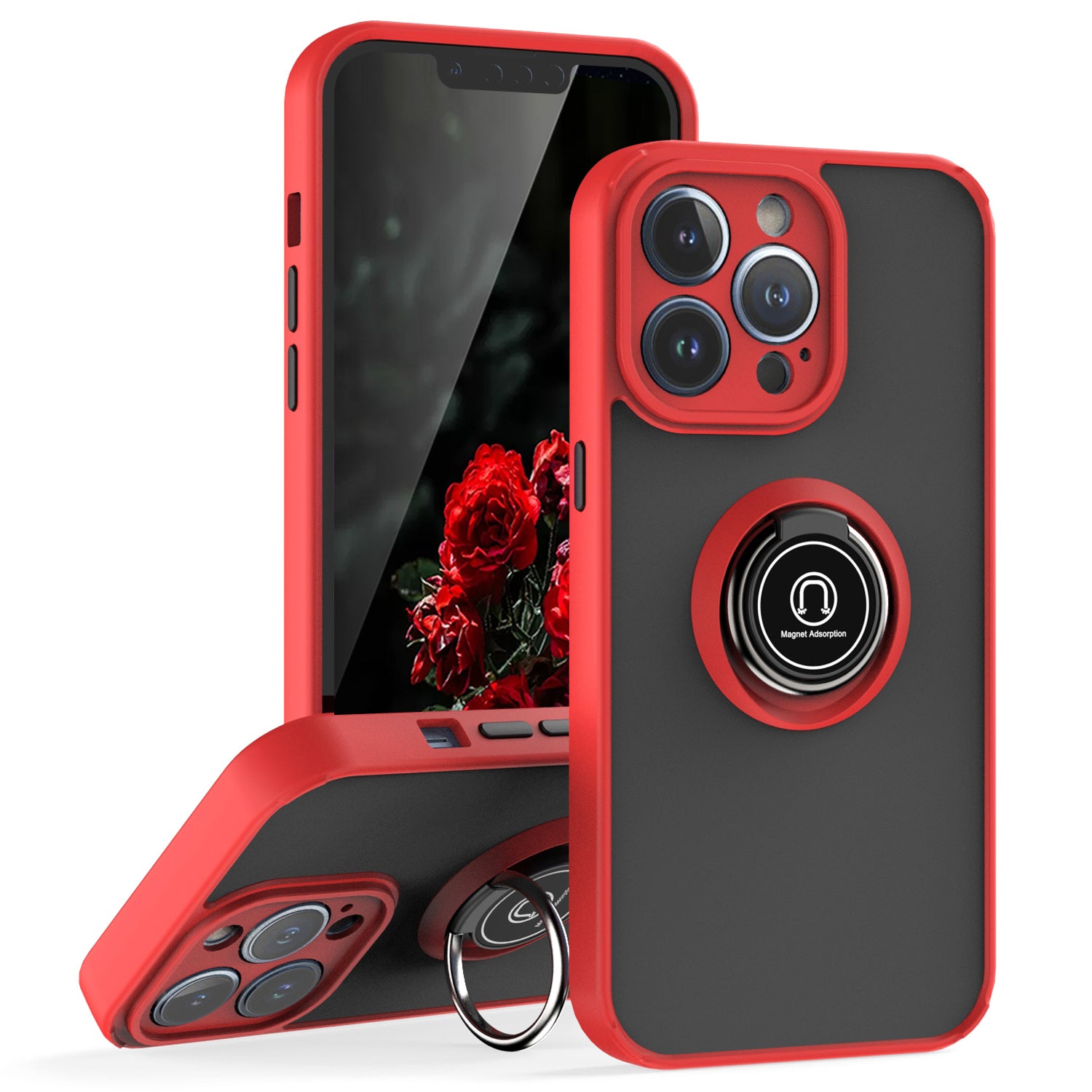 TJS "Define" Ring Kickstand Phone Case for iPhone 13 Pro Max