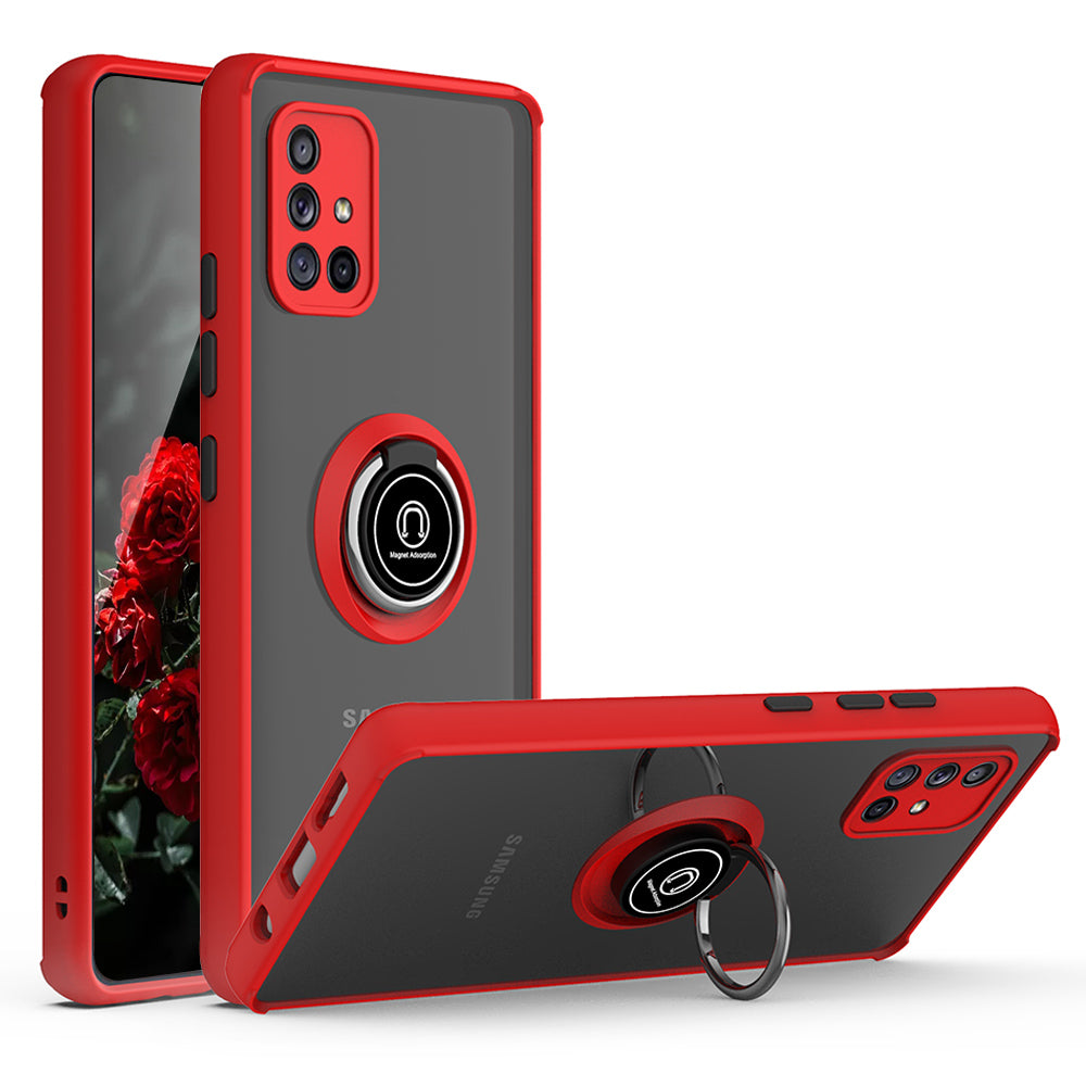 TJS "Define" Ring Kickstand Phone Case for Samsung A71 5G