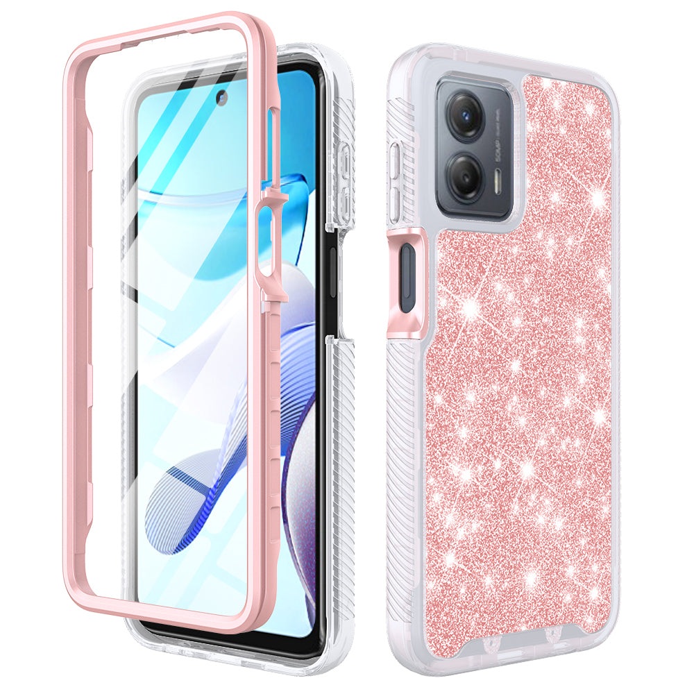 TJS "JUNO" Built-in Screen Protector Full-Body Protection Phone Case for Motorola G 5G 2023