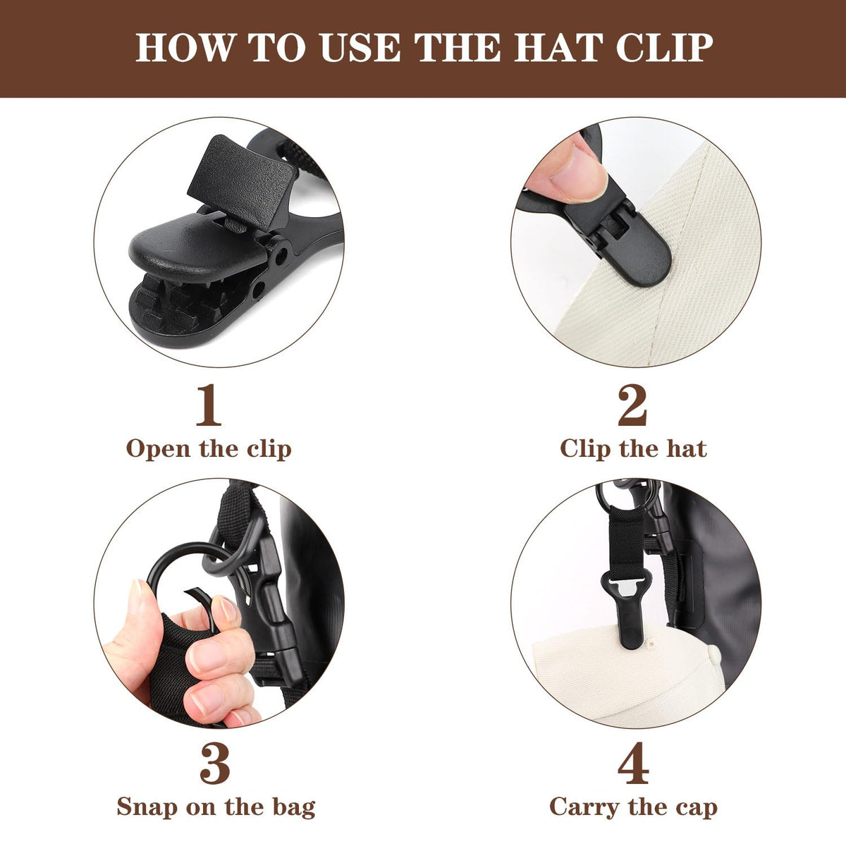 Niveaya Hat Clip for Travel on Bag, Strong Clip Secure Hold - image 5