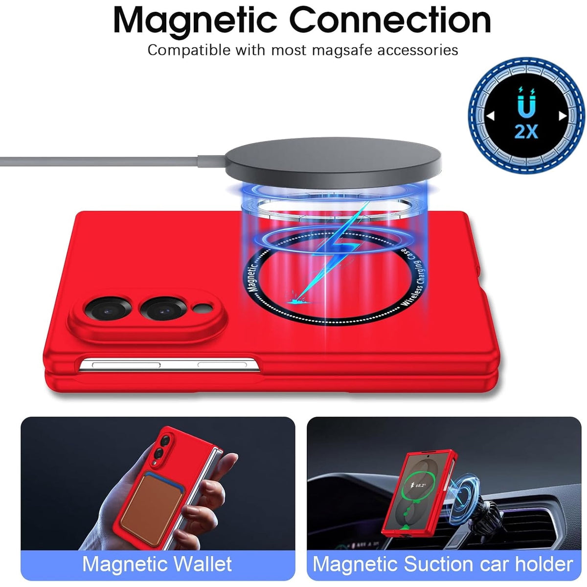 TJS Samsung Galaxy Z Fold8 phone case - Red - image 3