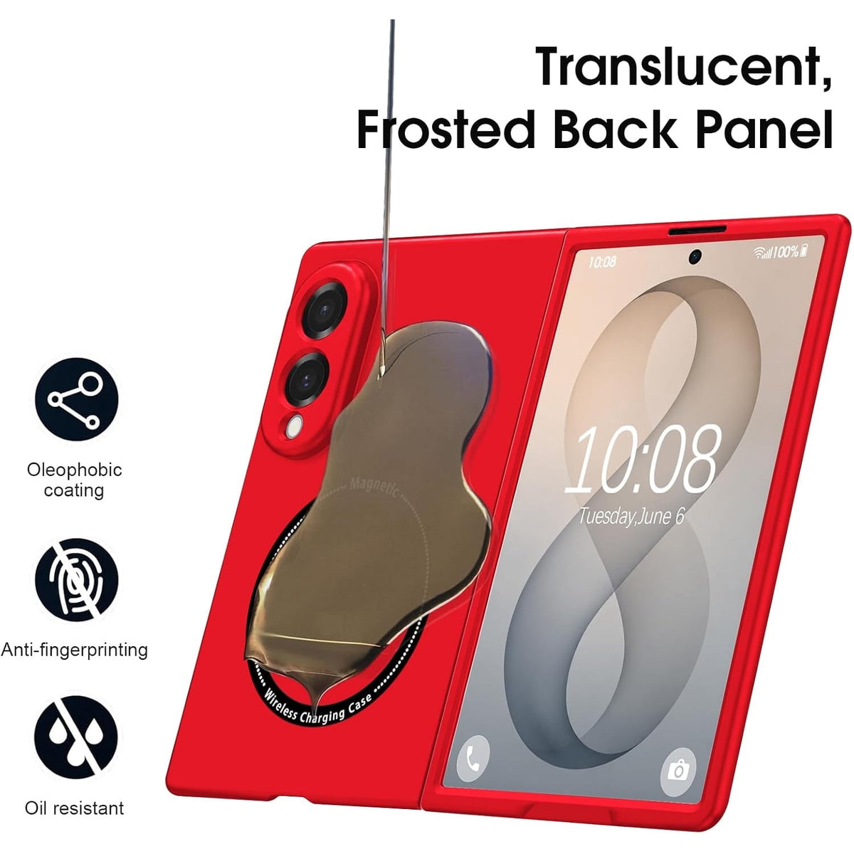 TJS Samsung Galaxy Z Fold8 phone case - Red - image 5