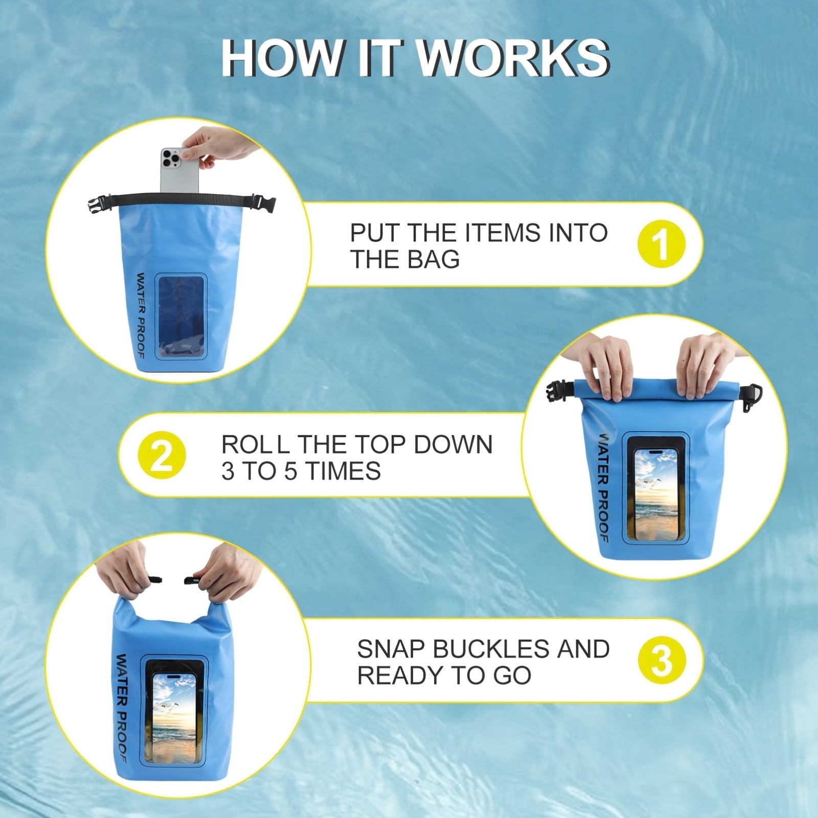 TJS 5L IP68 waterproof dry bag detail