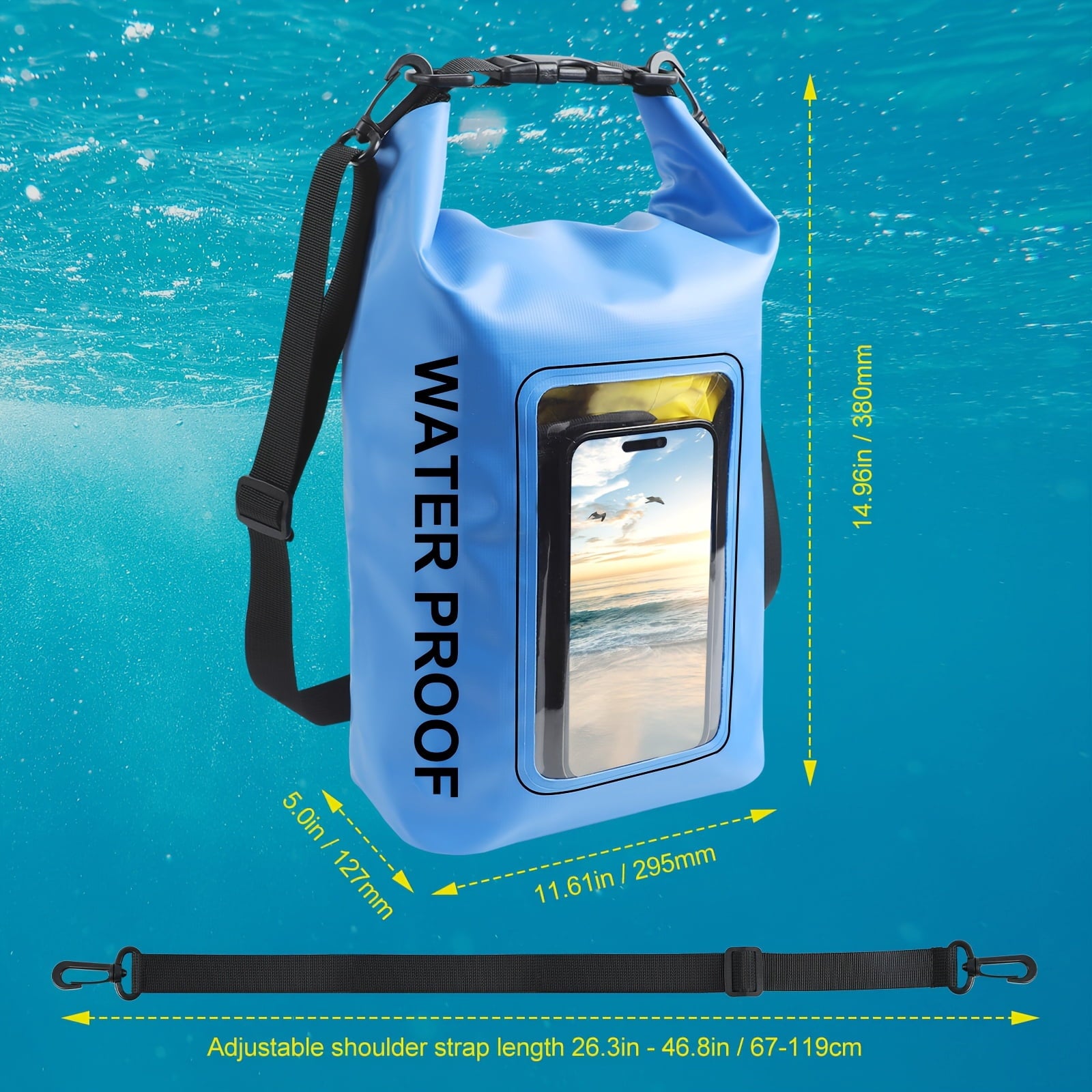 TJS 5L IP68 waterproof dry bag detail