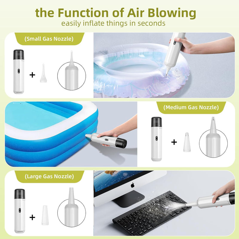 EQUIPD Mini Handheld Vacuum, 13000PA Powerful Car Vacuum Cleaner High Power Cordless Rechargeable, Portable Mini Vacuum with LED SOS Light, Small Hand Held Vacuuming Cordless, Dust Busters (P16)