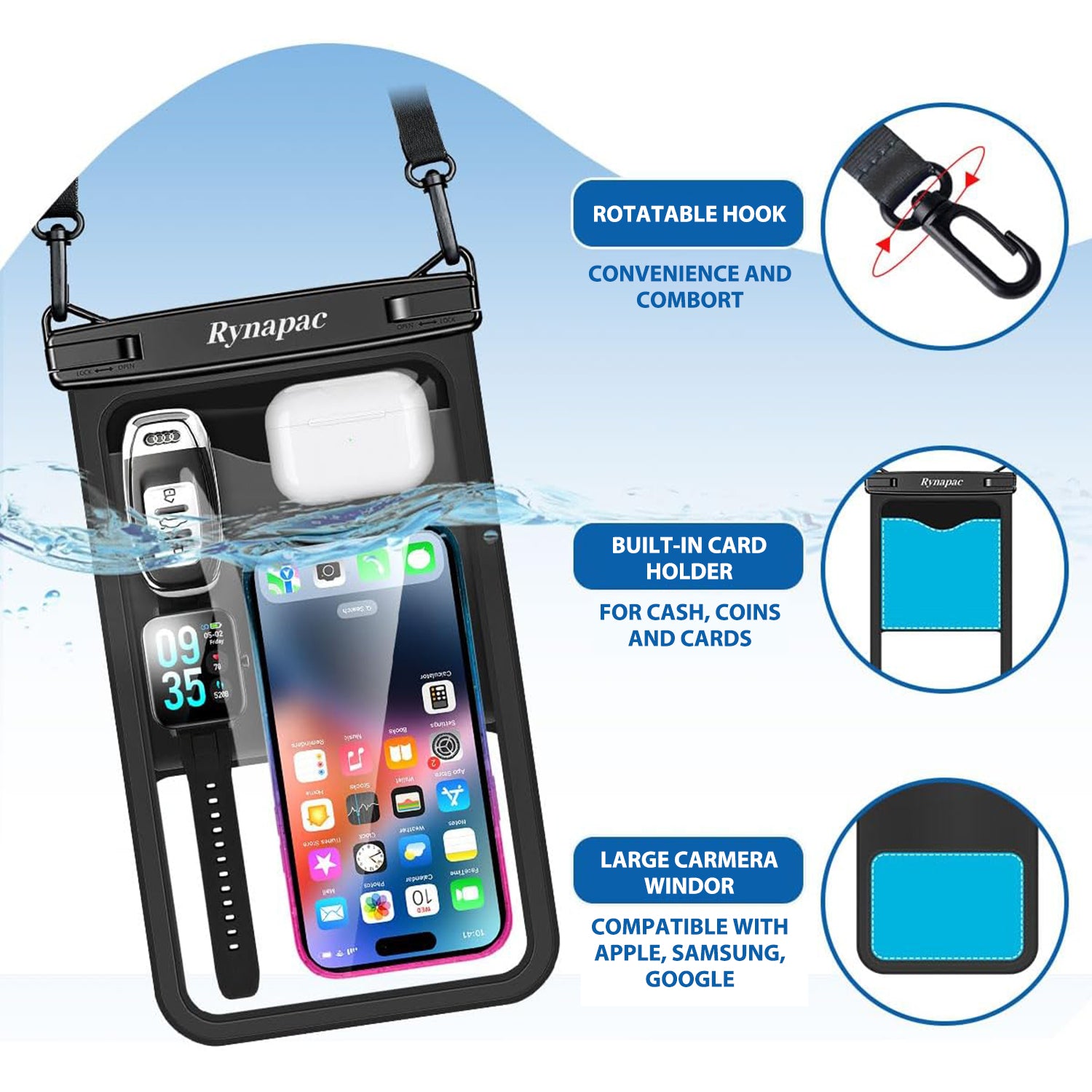 TJS waterproof phone pouch detail