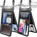 TJS 10.5 inch Black+Teal waterproof phone pouch
