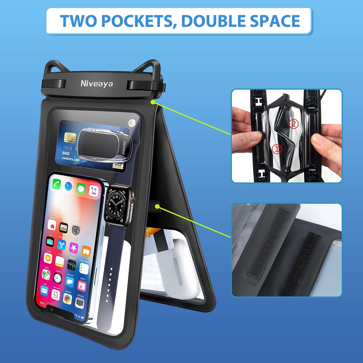 TJS 10.5 inch waterproof phone pouch detail 2