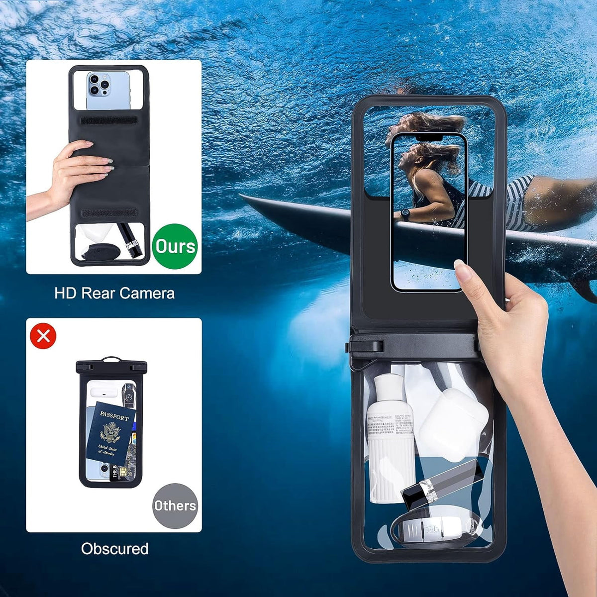 TJS 10.5 inch waterproof phone pouch detail 6