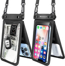 TJS 7 inch Black+Black waterproof phone pouch