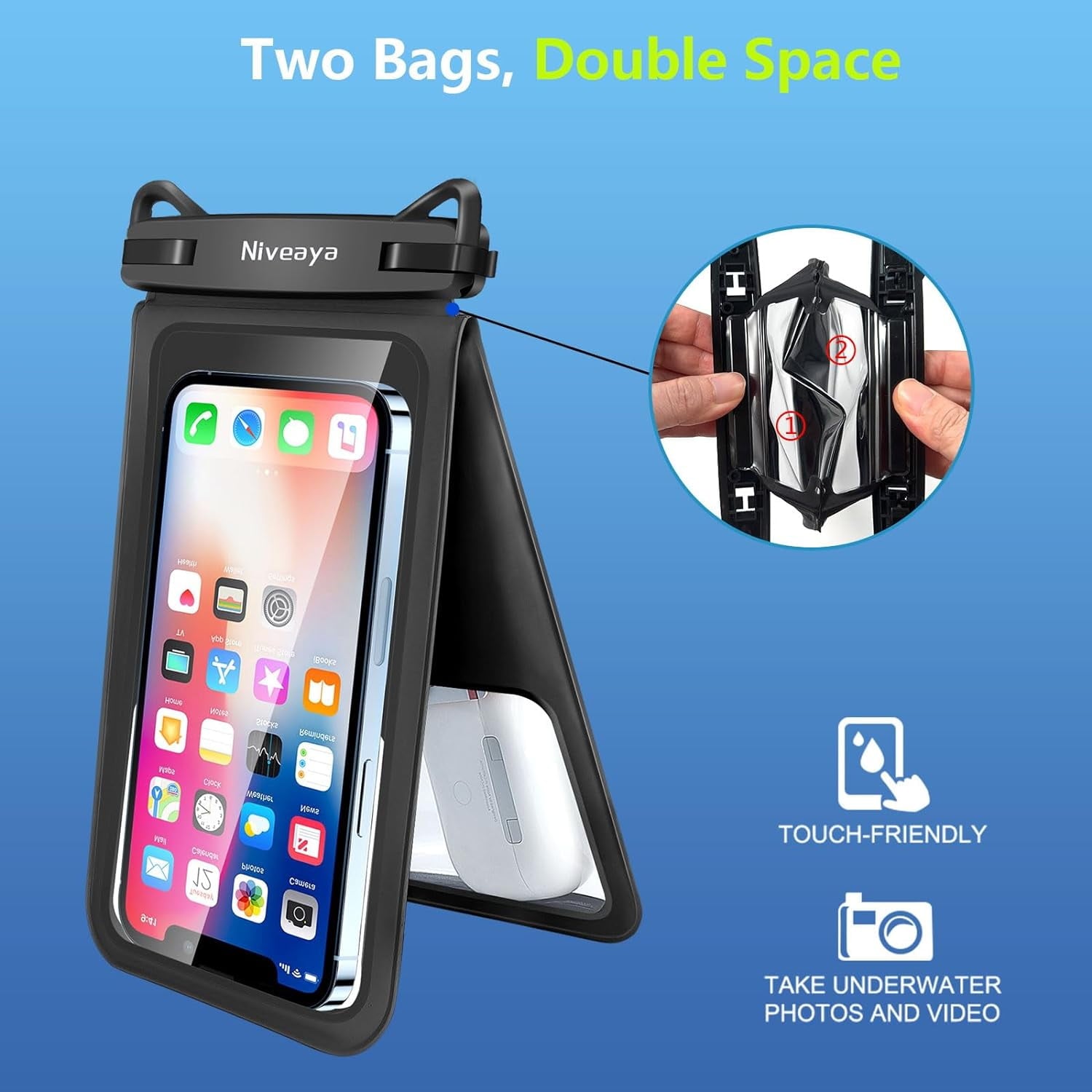 TJS 7 inch waterproof phone pouch detail 5