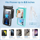 TJS 8.5-inch floating waterproof phone pouch Black+Green