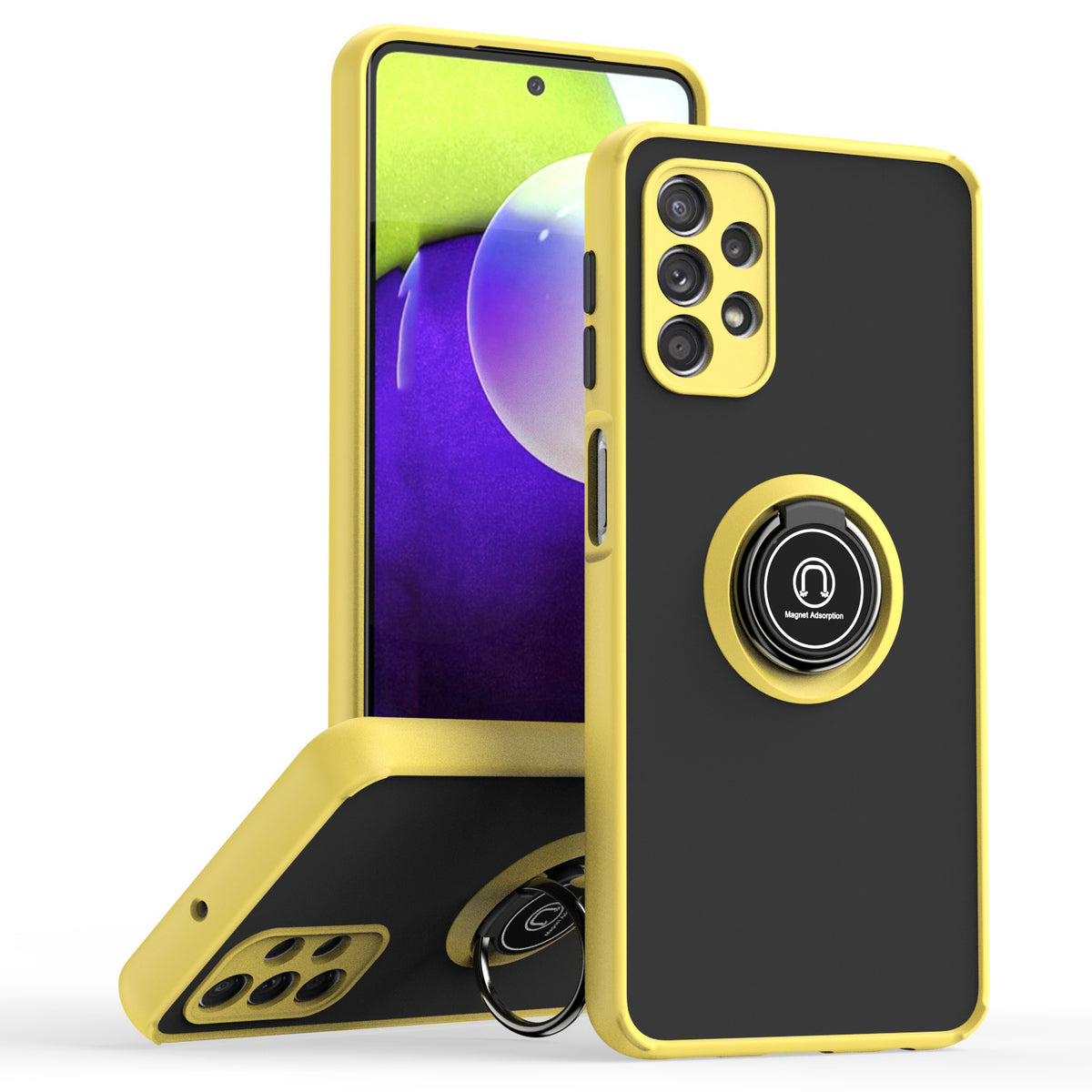 TJS "Define" Ring Kickstand Phone Case for Samsung A32 5G