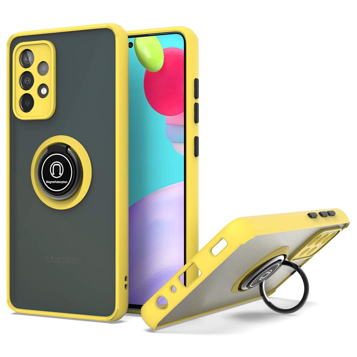 TJS "Define" Ring Kickstand Phone Case for Samsung Galaxy A33 5G