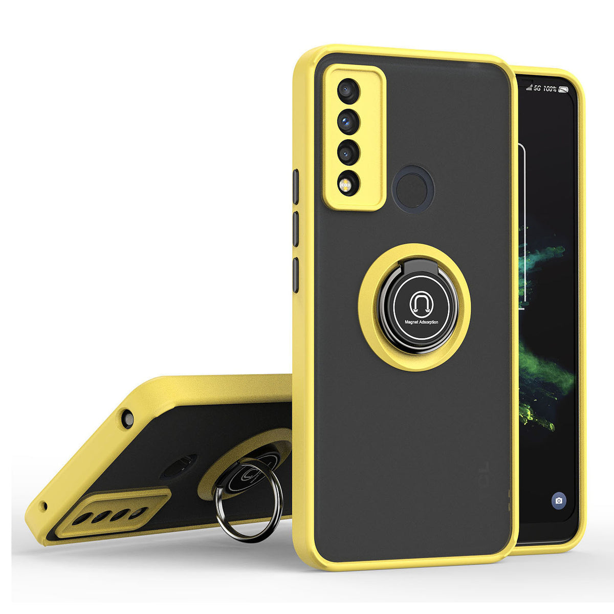 TJS "Define" Ring Kickstand Phone Case for TCL 20XE