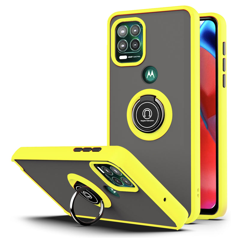 TJS "Define" Ring Kickstand Phone Case for Motorola G Stylus 5G 2021