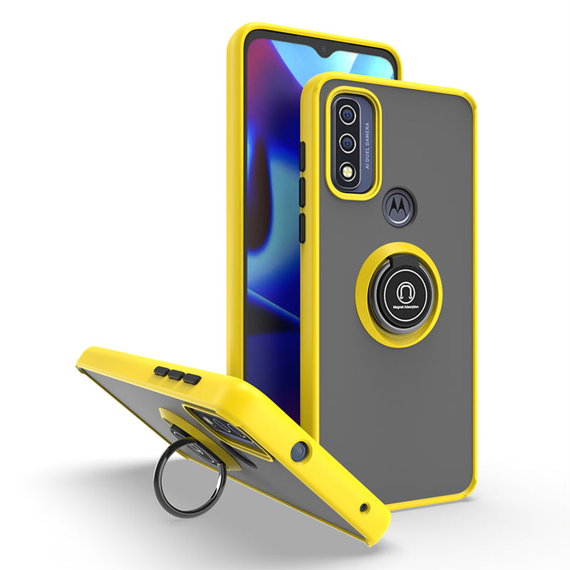 TJS "Define" Ring Kickstand Phone Case for Motorola G pure 2021