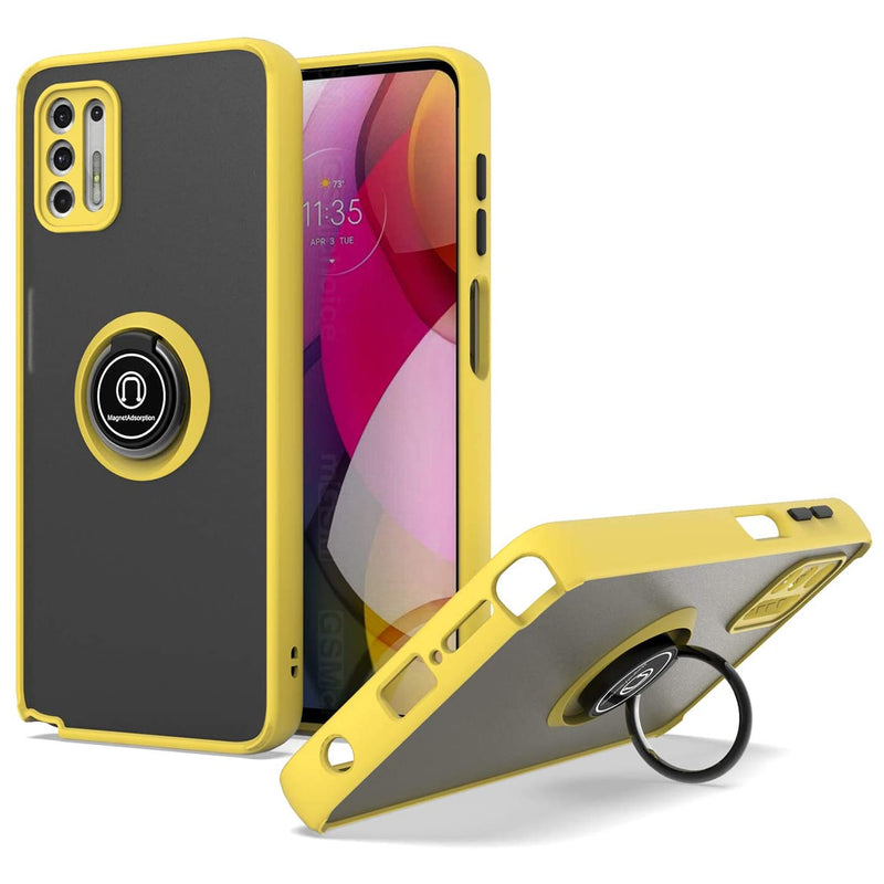 TJS "Define" Ring Kickstand Phone Case for Motorola G Stylus 2021