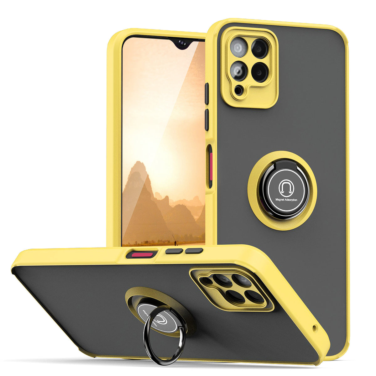 TJS "Define" Ring Kickstand Phone Case for T-mobile Revvl 6 Pro 5G