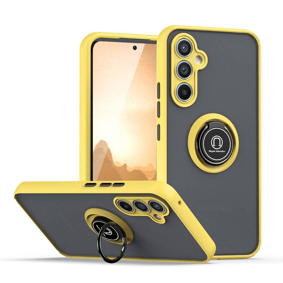 TJS "Define" Ring Kickstand Phone Case for Samsung Galaxy A54 5G