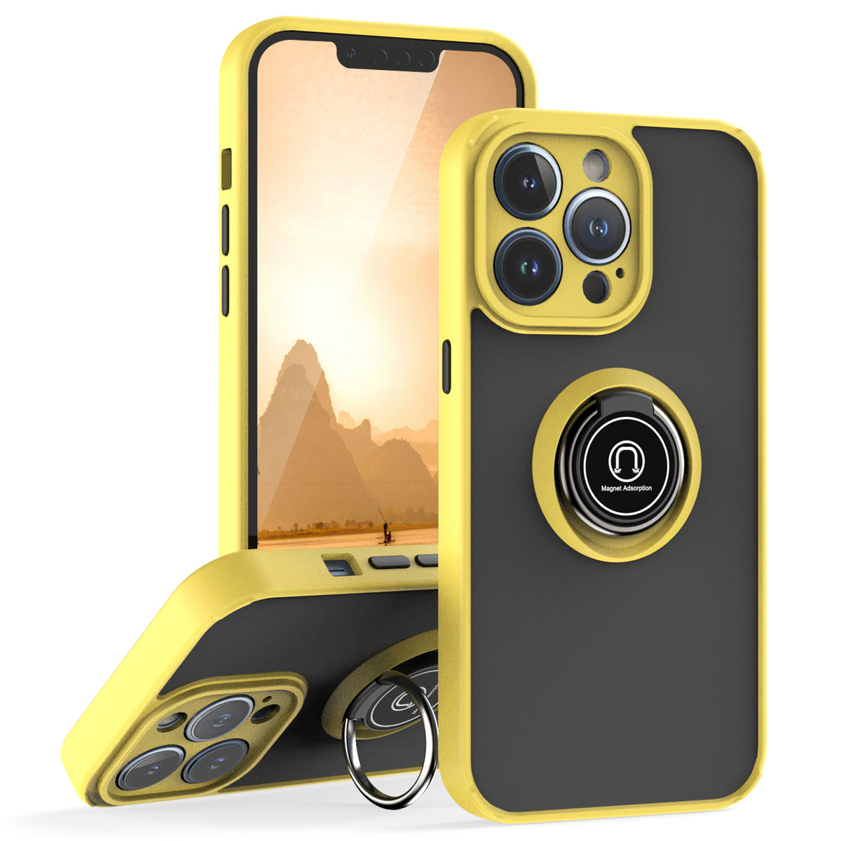 TJS "Define" Ring Kickstand Phone Case for iPhone 13 Pro Max