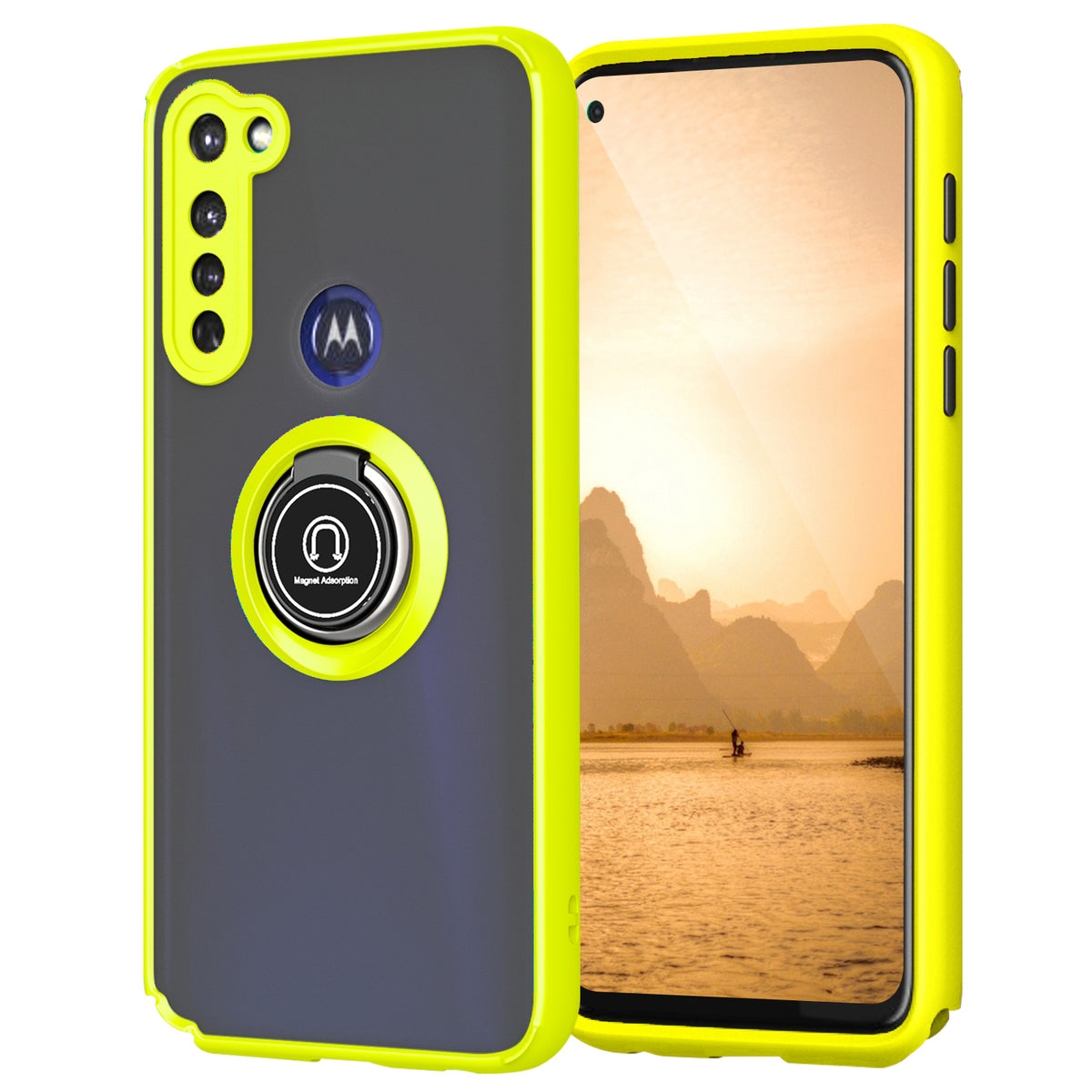TJS "Define" Ring Kickstand Phone Case for Motorola G Stylus