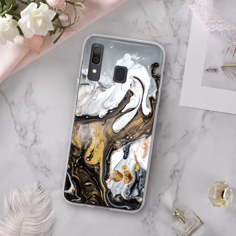 TJS "Juno" Marble Design IMD TPU Phone Case for Galaxy A20, Galaxy A30 - InfinityAccessories017