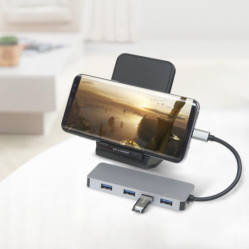 USB C Hub Aluminum USB C Adapter Hub with 4 USB 3.0 Ports - InfinityAccessories017