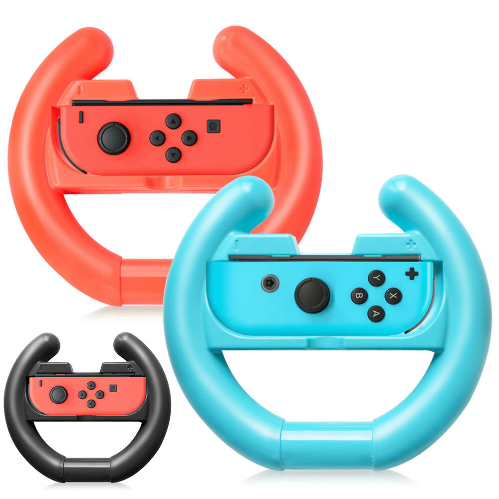 Racing Steering Wheel for Nintendo Switch Joy-Con Controller Handle Grip (2 PACK) - InfinityAccessories017