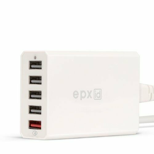 USB Quick Charging Station 40W 5-Port Qc 2.0 Fast Charger Desktop - InfinityAccessories017