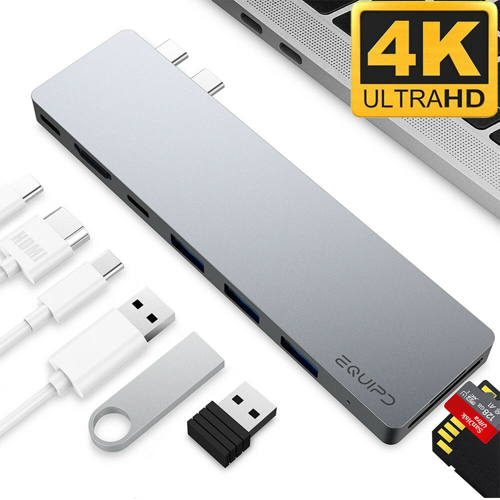 Aluminum MacBook Pro hub 8 in 1 4K HDMI Adpter - InfinityAccessories017