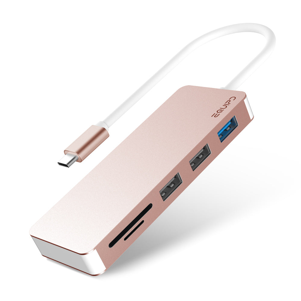 EQUIPD USB C Hub with 3 USB 3.0, Dual Memory Card Reader - InfinityAccessories017