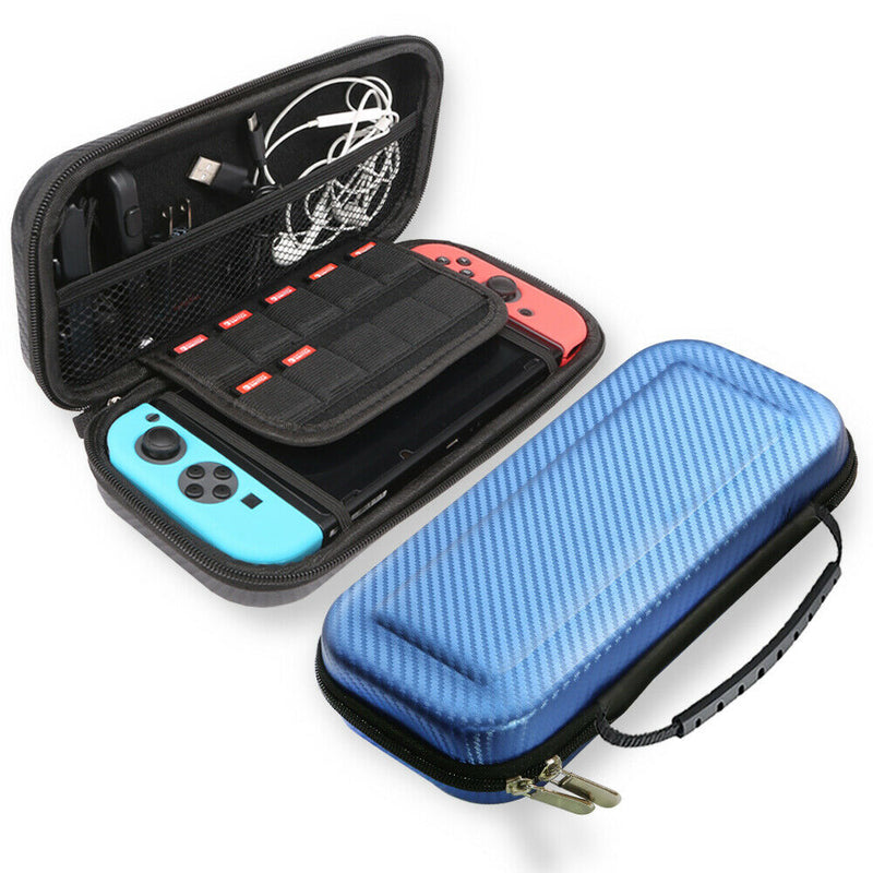 Nintendo Switch Lite Carrying Case Carbon Fiber Portable Pouch Travel Bag - InfinityAccessories017