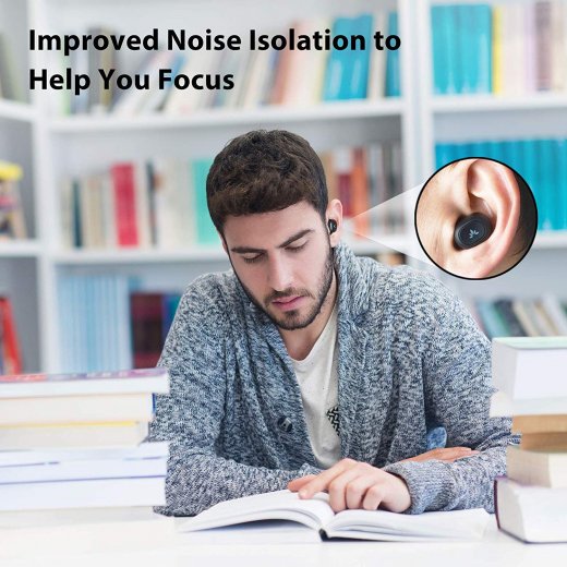 True Wireless Earbuds with Mic, Auto Pairing, Comfortable & Secure Fit Headphones, Bluetooth 5.0 Noise Isolation Earphones with Wireless Charging Case - InfinityAccessories017
