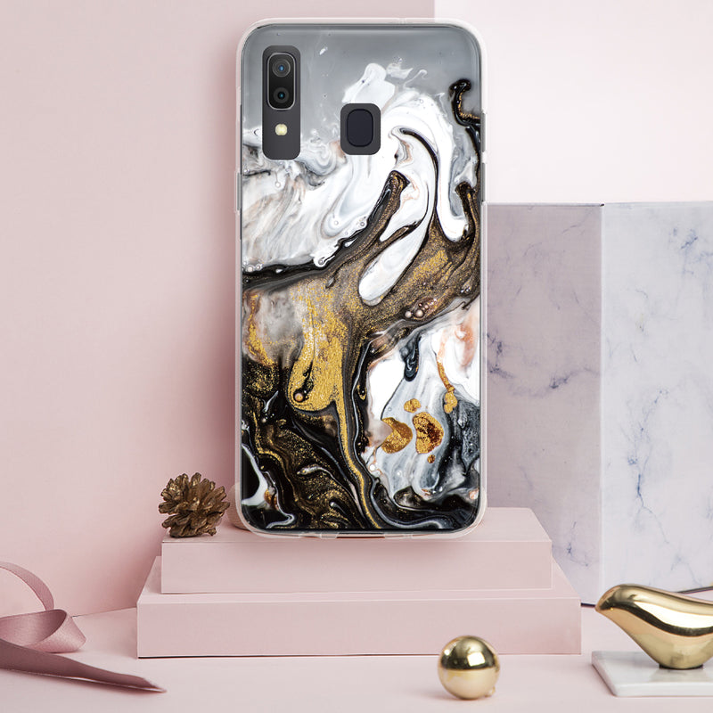 TJS "Juno" Marble Design IMD TPU Phone Case for Galaxy A20, Galaxy A30 - InfinityAccessories017