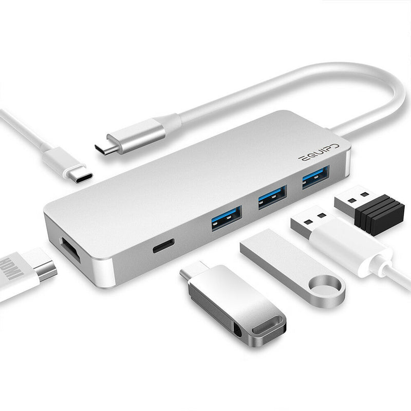 EQUIPD USB C Hub, 6-in-1 USB C Adapter with 4K HDMI, PD Charging - InfinityAccessories017