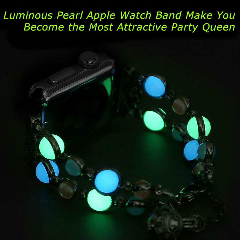 Luminous Pearl Watch Band Strap Metal Bracelet for Apple iWatch Series 4/3/2/1 - InfinityAccessories017