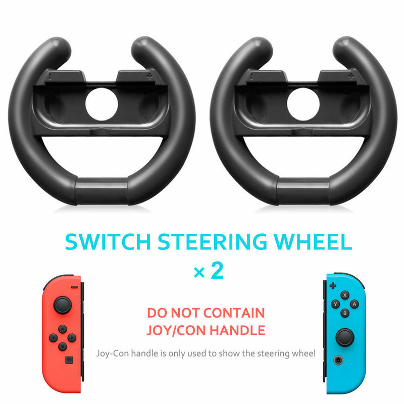 Racing Steering Wheel for Nintendo Switch Joy-Con Controller Handle Grip (2 PACK) - InfinityAccessories017