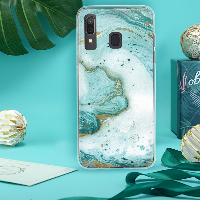 TJS "Juno" Marble Design IMD TPU Phone Case for Galaxy A20, Galaxy A30 - InfinityAccessories017