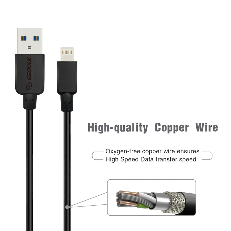 ESOULK 5ft/1.5m 1.5A USB To Lightning Charge/Sync Cable
