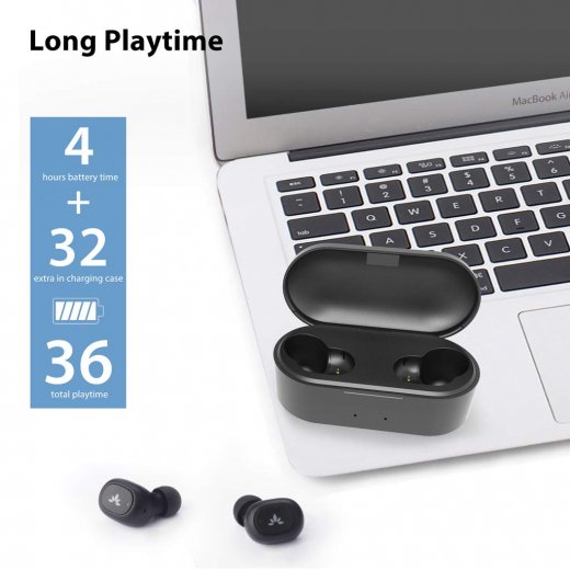 True Wireless Earbuds with Mic, Auto Pairing, Comfortable & Secure Fit Headphones, Bluetooth 5.0 Noise Isolation Earphones with Wireless Charging Case - InfinityAccessories017