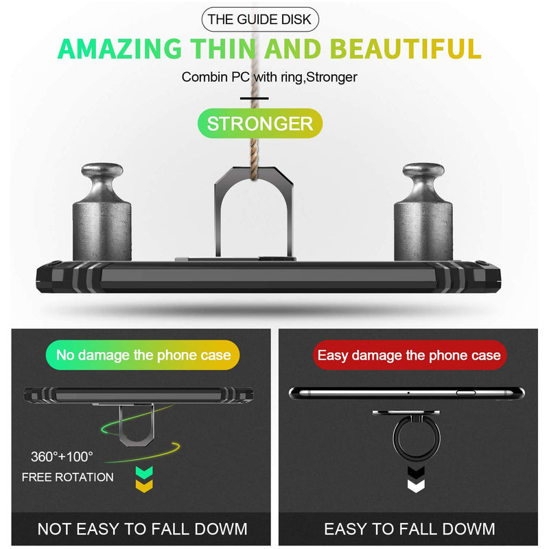 TJS "DuoGuard" Ring Kickstand Phone Case for Samsung Galaxy A51