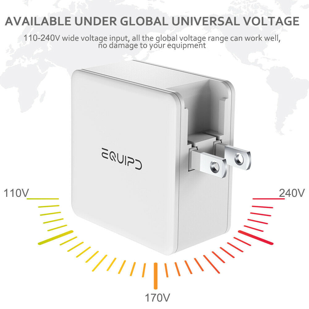 USB C Wall Charger 45W 2 Port Compact Type C Charger Power Delivery and USB fast charging ports with Foldable Plug - InfinityAccessories017