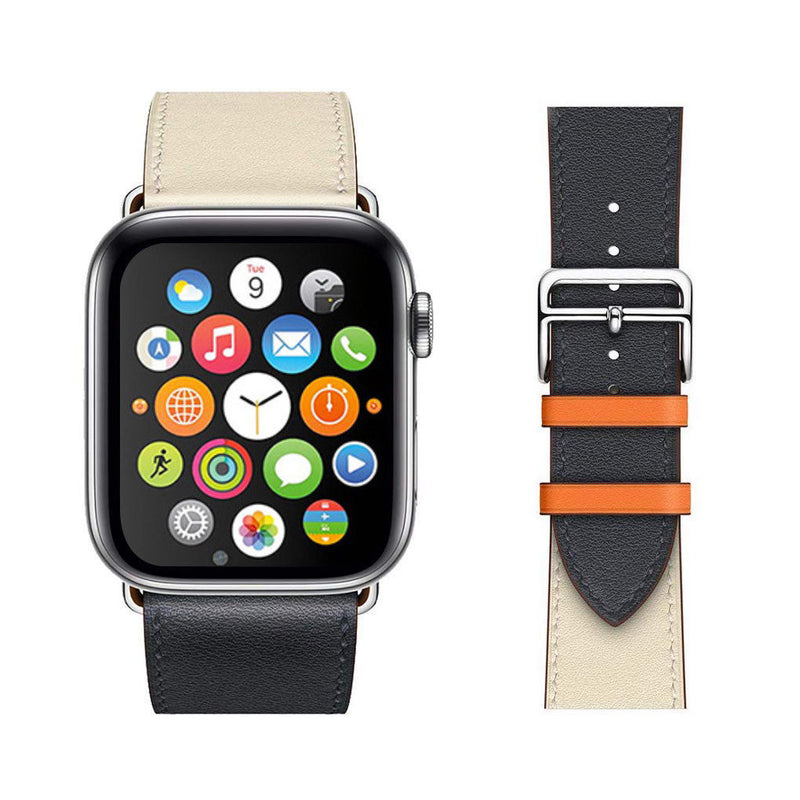 Leather TWO-TONE Watch Band Strap for Apple Watch Series 5/4/3/2/1 - InfinityAccessories017