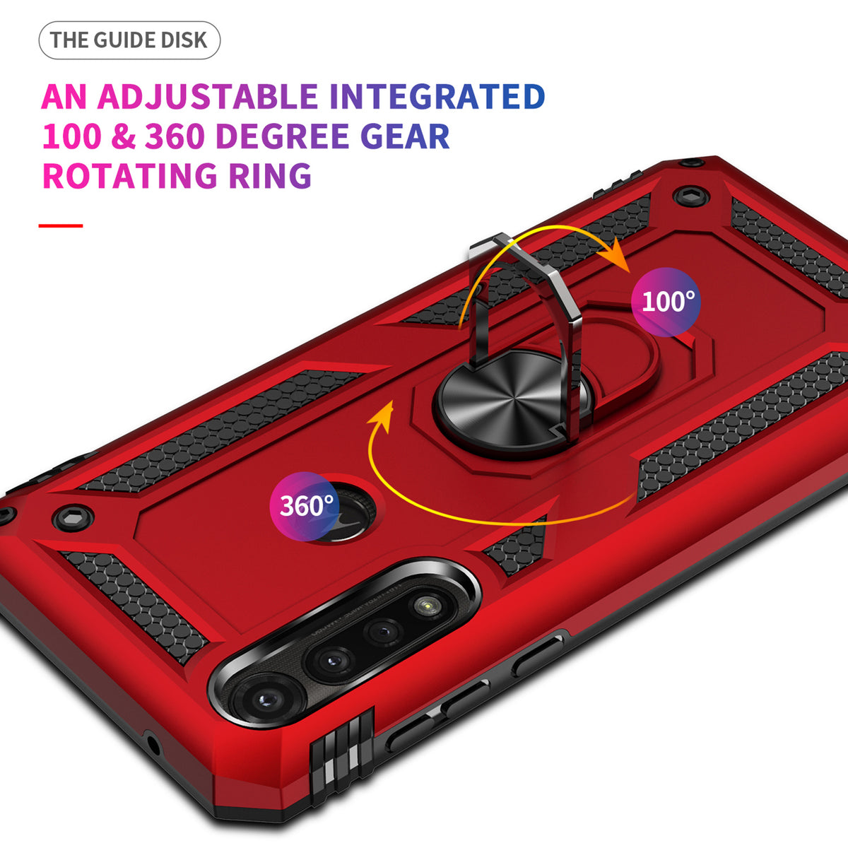 TJS "DuoGuard" Ring Kickstand Phone Case for Motorola Moto G Power 2020
