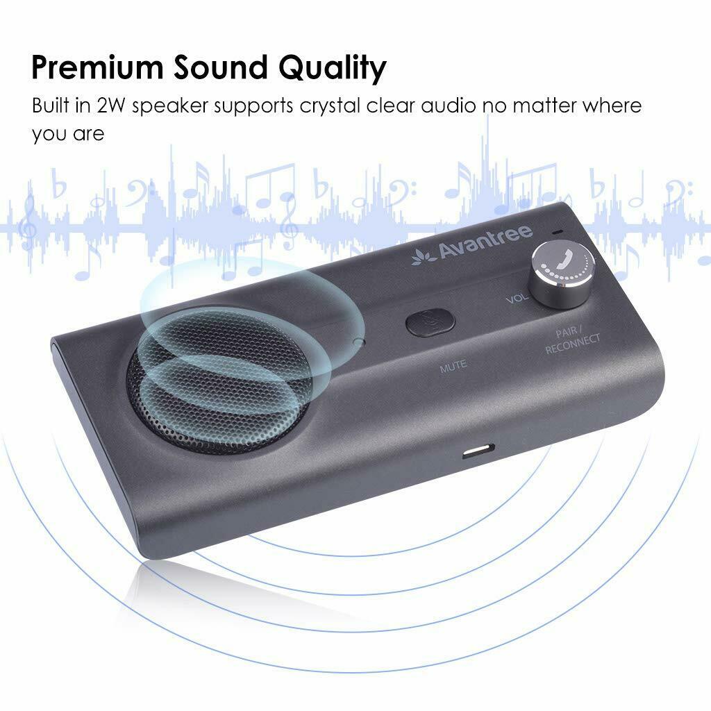 Hands Free Dual Link Wireless Bluetooth Sun Visor Car Kit Speakerphone Speaker - InfinityAccessories017