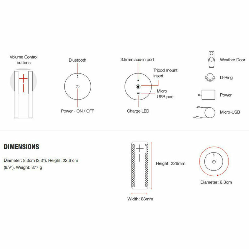 Ultimate Ears [MEGABOOM] Wireless Bluetooth Waterproof IPX7 Speaker - InfinityAccessories017