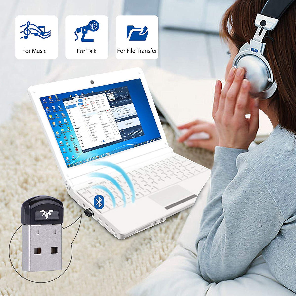 USB Bluetooth 4.0 Adapter Dongle for PC Laptop Computer Desktop Stereo - InfinityAccessories017