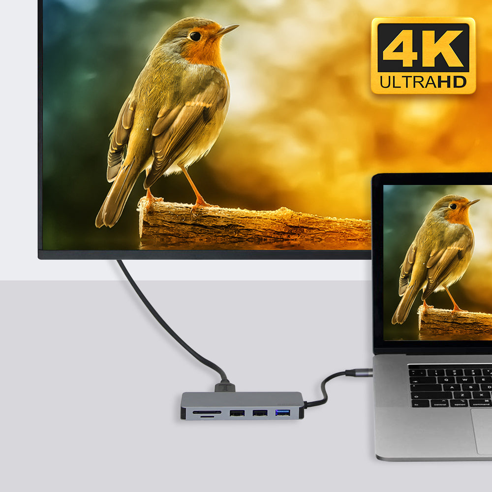 EQUIPD USB C Hub, 7-in-1 USB C adapter,4K HDMI,Power Delivery, microSD/SD Card Reader - InfinityAccessories017